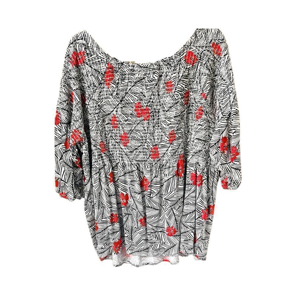J.JILL Plus Size Women's Boo-Hoo Floral Print 3/4 Sleeve Top New! - Picture 9 of 14